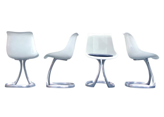 Image 1 of Set of 4 chairs by Michel Charron, organic design, 1970s
