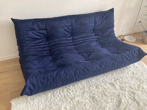 Original Ligne Roset Togo Sofa 3-seater - blue