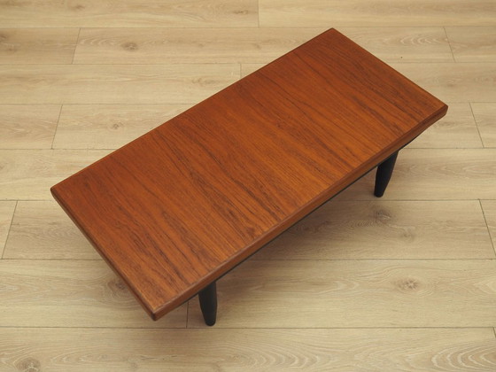 Danish Teak Veneer Coffee Table With Black Tapered Legs, 1960s – Wood (photo 6 of 10)