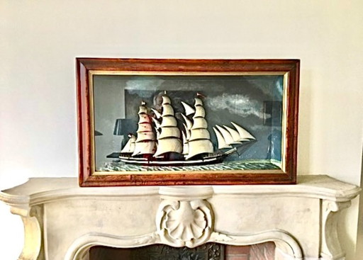 Grand demi-navire Uniel - diorama, fin du 19e siècle