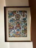 Thangka dipinto a mano raffigurante i 12 giorni del Buddha - incorniciato