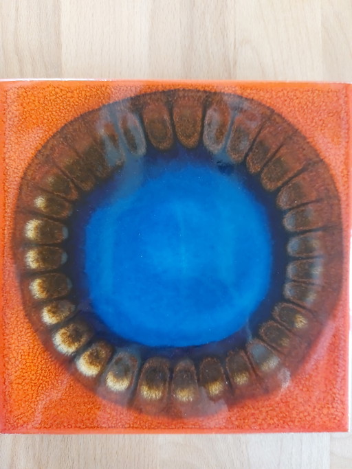 Vintage Hutschenreuther ceramic tile – Design Renée Neue (1970s)