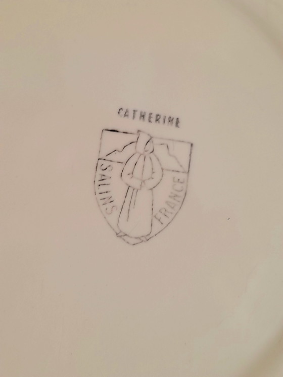 Image 1 of Salins aardewerken schaal, 30x30 cm, Catherine patroon