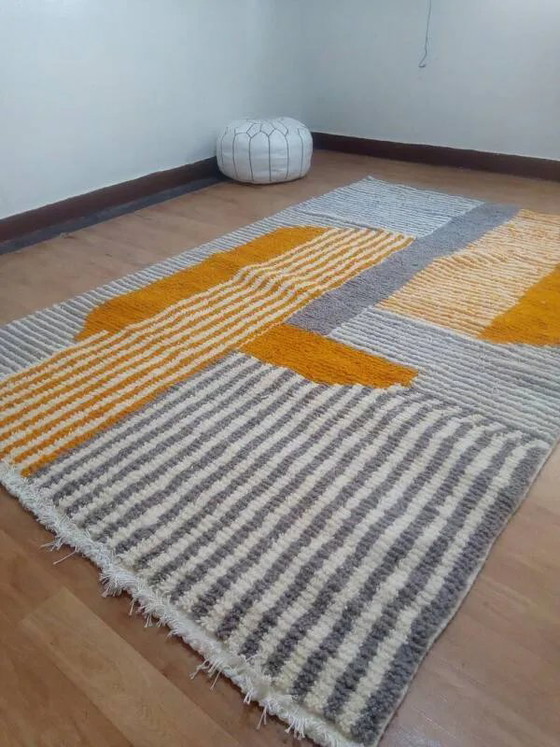 Tapis marocain gris en laine tissée à la main - tapis fait main - 252 x 163 – Wool, Cotton (photo 3 of 10)