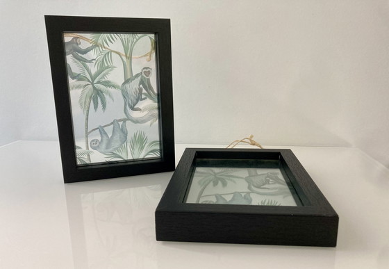 Image 1 of Modernes Diptychon einer Dschungellandschaft auf Glas