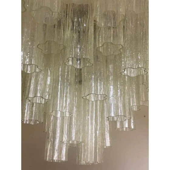 Image 1 of Lámpara de araña de cristal Tronchi estilo Murano color champán