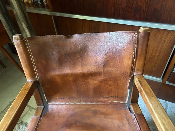 Pair of Paco Muños armchairs, Darro edition, Razzia model, 1959 – Leather (photo 3 of 11)