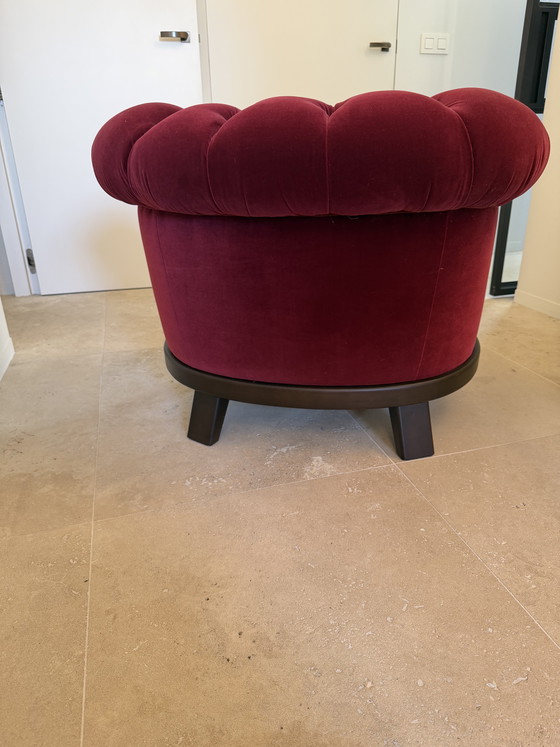 Image 1 of sillón de terciopelo rojo