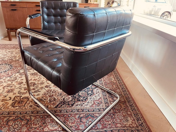 Image 1 of Poltrone in stile Bauhaus con struttura tubolare in pelle