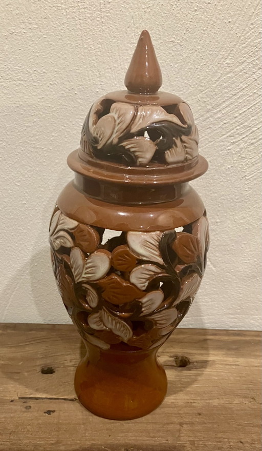 Grandjean Jourdan Vallaurus lantern vase/lidded pot! – vazen, Ceramic (photo 2 of 8)