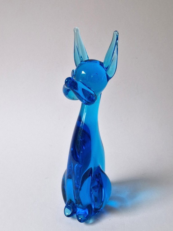 Image 1 of FM Konstglas - Grande cane blu - Färe Marcolin