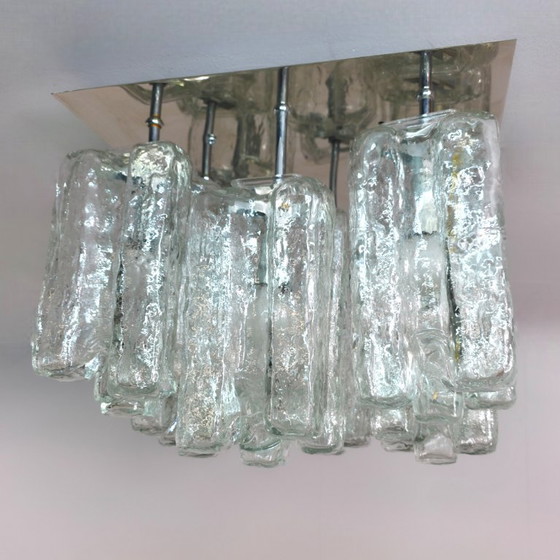 Image 1 of ceiling lamp Kalmar franken model 'granada' ice glass with chrome