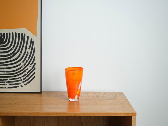 Image 1 of Orange glass vase, Danish design, 1960s, manufactured by Søholm