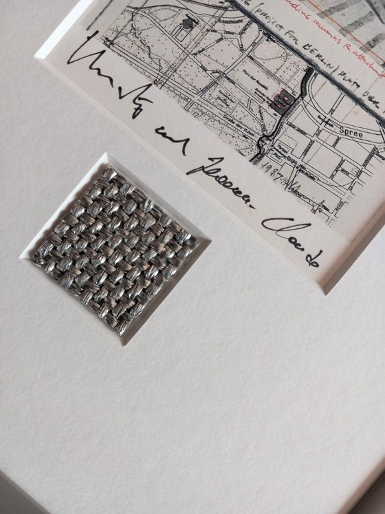 Christo – Wrapped Reichstag – Gesigneerde artcard met origineel stofstuk – Litho's & Zeefdrukken, Paper (photo 3 of 5)