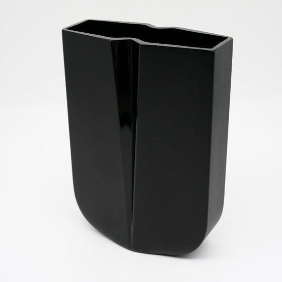 Image 1 of Peill & Putzler Satin Black Glass Vase – Sculptural Postmodern Design, Germany, 1970s–1980s