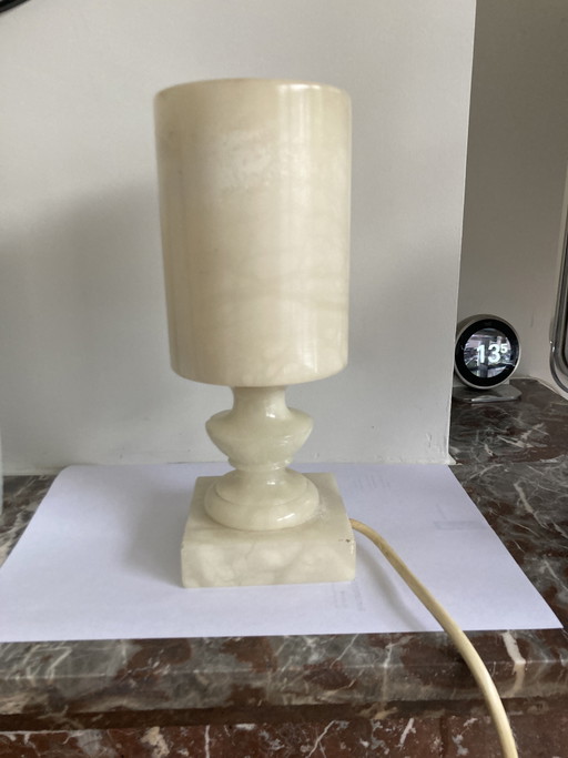 Alabaster table lamp marble vintage fixer-upper – tafellampen, Stone
