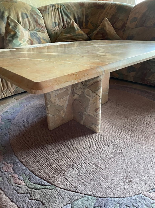 Mid Century Vintage Marmor Couchtisch – Original Davia Rossa Echtmarmor (110x70)
