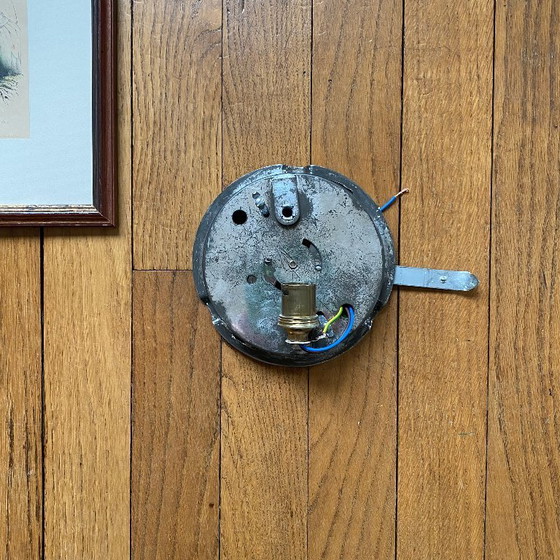 Image 1 of Antieke ronde glazen wandlamp/plafondlamp, 19 cm