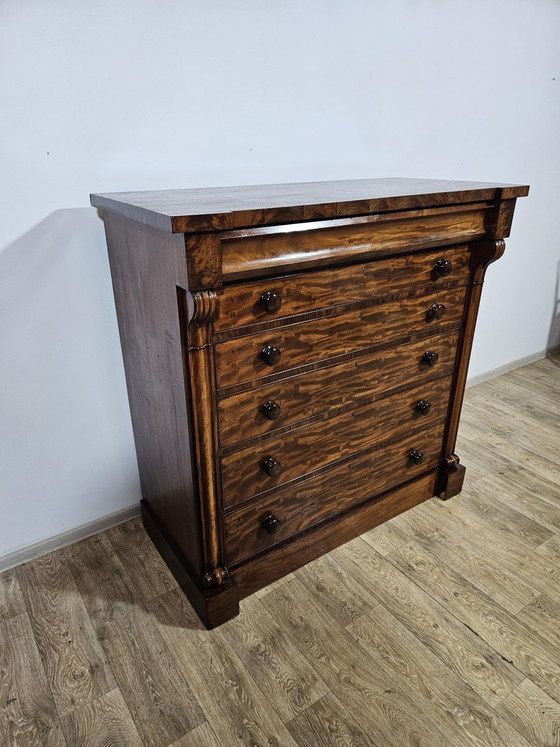 Cómoda Chiffonier Biedermeier de Caoba, Siglo XIX (photo 7 of 24)