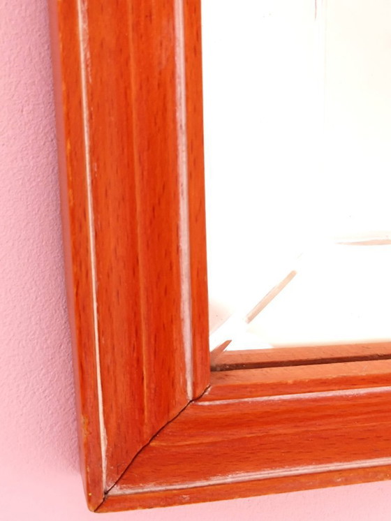 Image 1 of Wall mirror with beveled glass and solid wood frame