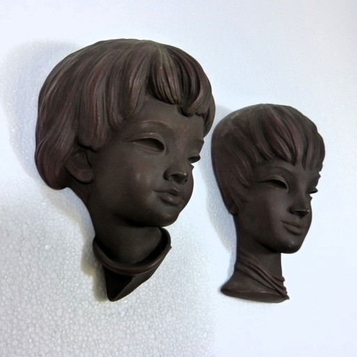 Achatit wall masks by Hans Schirmer, Germany
