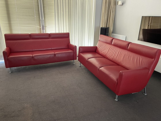 Image 1 of Canapé design 3 places en cuir Leolux Rooby – état impeccable – 2x