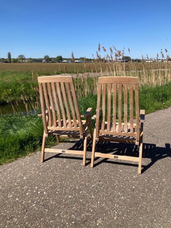 Image 1 of 2 top kwaliteit Gloster teakhouten tuinstoelen verstelbare rugleuning als NIEUW