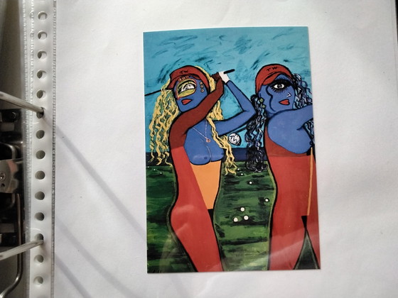 Image 1 of T. van Steenbergen "Playing Golf" 70 x 100 cm
