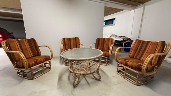 Image 1 of Vintage Heywood-Wakefield rotan lounge stoelen set