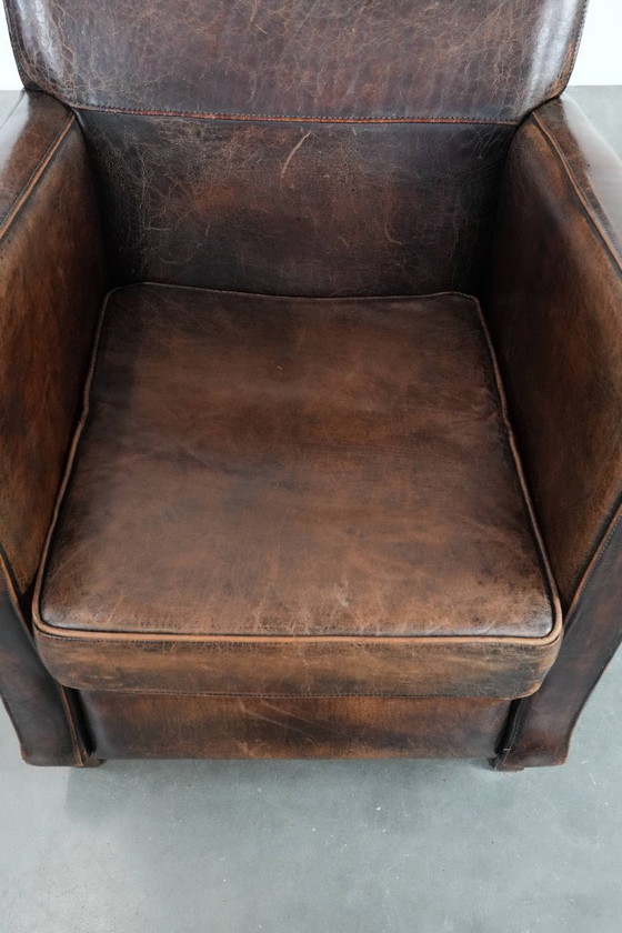 Image 1 of Poltrona di design in pelle di pecora con bellissimi colori intensi