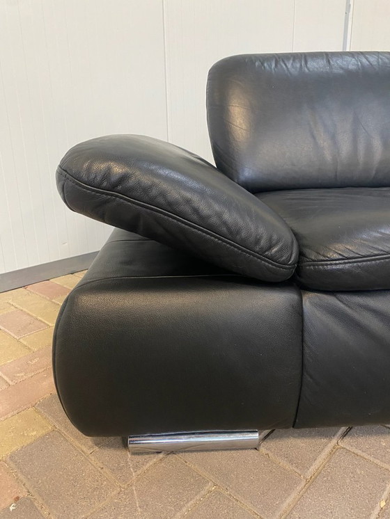 Image 1 of Bellissimo divano angolare in vera pelle nera