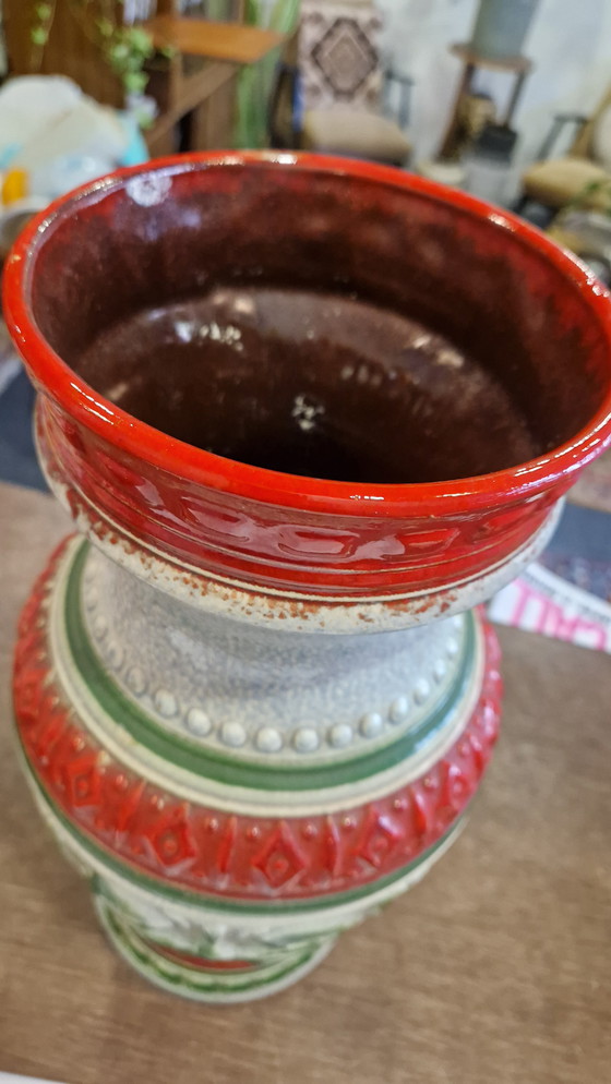 Image 1 of Vaso della Germania Ovest crema rosso verde 590 - 40