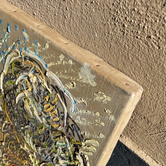 Image 1 of 1961 Dipinto in stile Van Gogh della Oude Kerk vista dal canale Oude Delft