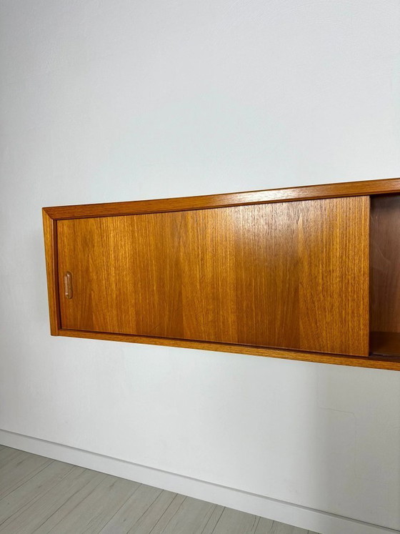 Image 1 of Vintage Bartels zwevend teakhouten wandmeubel / wanddressoir, Duitsland, jaren 60, mid-century modern