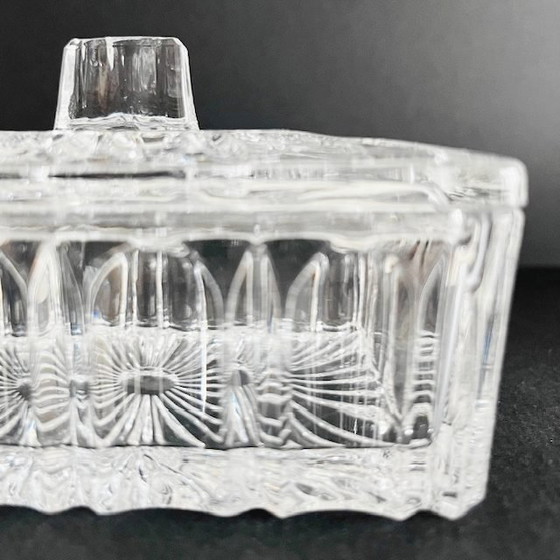 Image 1 of Antique French jewelry box cut crystal cigarette case 1900's