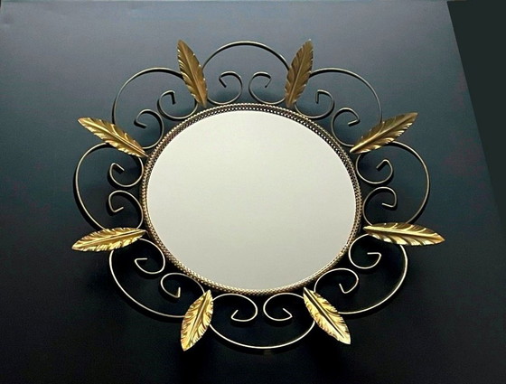 Image 1 of Deknudt Sun Mirror * Hollywood Regency * 60s Vintage