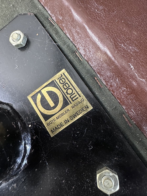 Image 1 of Leren fauteuil en voetenbank van GÖTE MÖBLER Zweden 1960