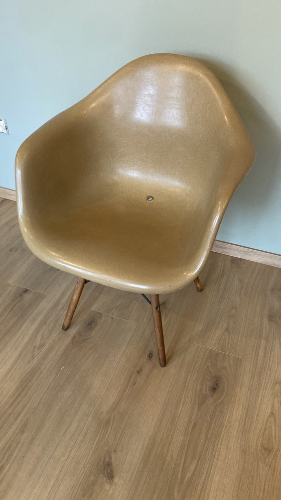 Image 1 of Eames Dark Ochre DSW Dining Armchair