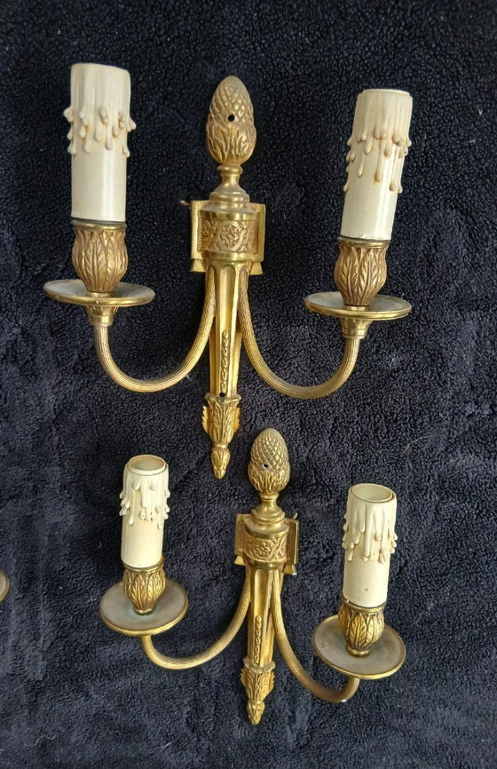 Image 1 of Lote de apliques de pared de bronce Luis XVI