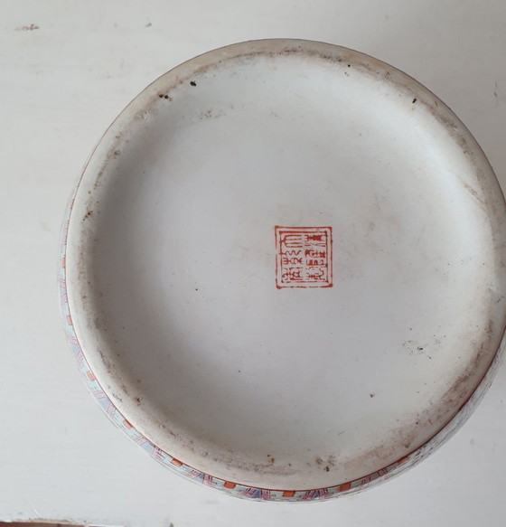 Image 1 of Chinese Flowerpot – Famille Rose (Dragon & Phoenix) – 21x18cm