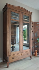 Bellissima vetrina/libreria in rovere in stile Art Déco, anni '20-'30.