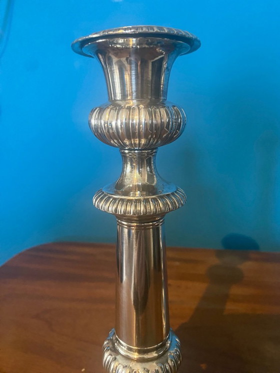 Image 1 of Ein Paar wunderschöner, dekorativer, versilberter Kerzenleuchter, ca. 1880