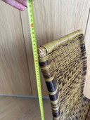 1x sedia a sbalzo vintage design cromato e intrecciato