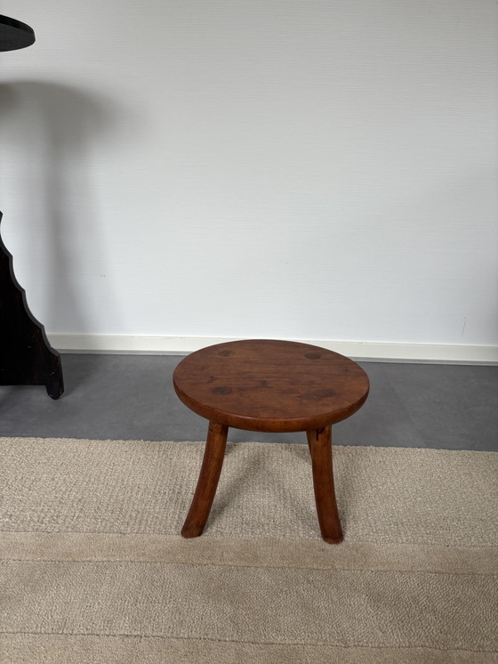 Image 1 of Vintage / antique tabouret en bois / tabouret table d'appoint d32cm