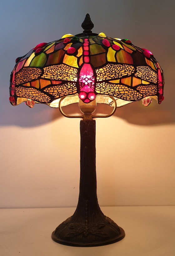 Image 1 of Tiffany table lamp 6 Dragonfly