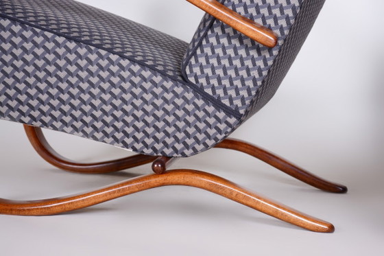 Restored Art Deco Armchair, by J. Halabala for UP Zavody, Beech, Czech, 1930s – Textile, Wood (photo 4 of 13)