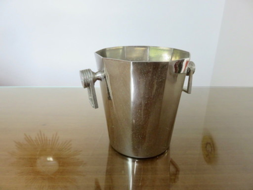 Art deco silver plated ice cube bucket "argit" France, 30s' 40s'