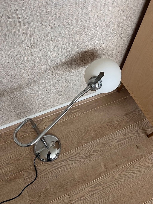 Italian Wavy chrome table lamp silver