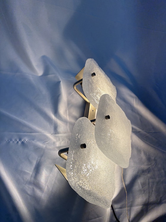 Image 1 of Vintage ice glass wall lamp Kalmar Franken Austria, 1960s