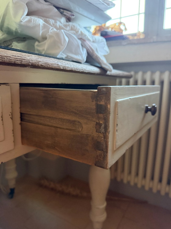 Bureau Dialma Brown DB001709, Chêne brossé, 3 tiroirs, Bureaux, Bois, Crème (photo 11 sur 11)